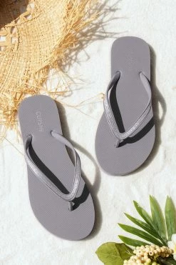 CUPSHE Beach Accessories Slate Grey Flip Flops