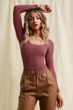 CUPSHE Clothing Eloise Rib Long Sleeve Bodysuit