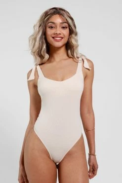 CUPSHE Dream Bowknot Straps Backless Bodysuit