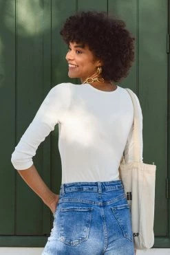 CUPSHE Dawn Rib Long Sleeve Bodysuit Clothing