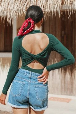 CUPSHE Clothing Fabiola High Neck Cut-out Back Bodysuit