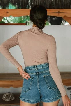 CUPSHE Genesis Brown High Neck Bodysuit Clothing