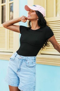 Flash Sale ๐ CUPSHE Angelica Black Round Neck Short Sleeve Cheeky Bodysuit Clothing โ 16 CUPSHE Angelica Black Round Neck Short Sleeve Cheeky Bodysuit Clothing