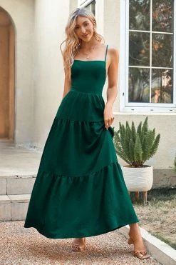 CUPSHE Coral Bay Lace Up Thin Straps A-Shape Dress