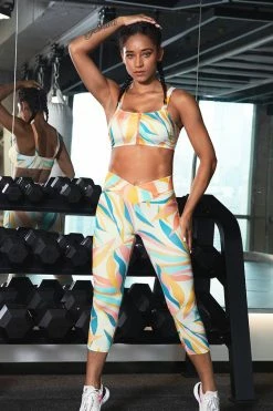 CUPSHE Amantea Abstract Print Leggings Clothing