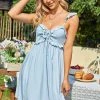 CUPSHE Noelle Blue Short Tie Frill A-Shape Dress Dresses Best Sellers