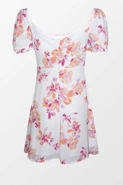 CUPSHE Summer Floral Puffed Sleeve Ruched Dress
