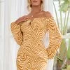 CUPSHE Unique Off-shoulder Puff Sleeve Fitted Waisted Dress Dresses Best Sellers