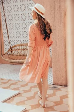 CUPSHE Sinemorets Shirt Collar Long Sleeve A-Shape Dress